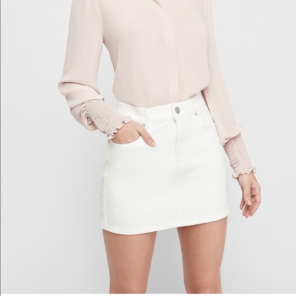 Express Dresses & Skirts - Express High Waisted Straight Denim Mini Skirt